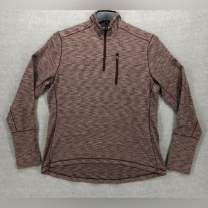 Vortex Scout-About Quarter Zip Pullover Top Women Size L Maroon Gray